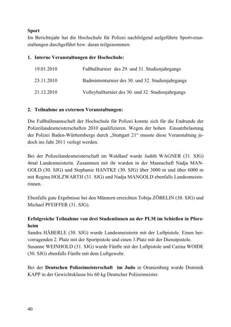 Erfahrungsbericht Forschungssemester - Hochschule für Polizei