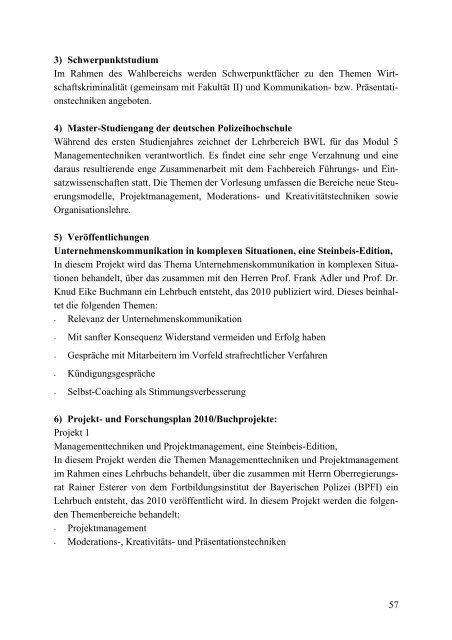 Erfahrungsbericht Forschungssemester - Hochschule für Polizei