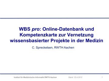 WBS-Pro - Online-Datenbank und Kompetenzkarte zur ... - GMDS