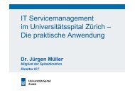 IT-Service-Management im Universitätsspital Zürich - die ... - GMDS