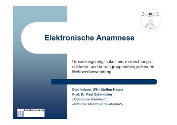 Elektronische Anamnese - GMDS