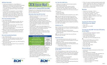 Thank you for choosing RCN Voice Mail!