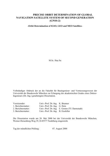 Precise Orbit Determination of Global Navigation Satellite System of ...