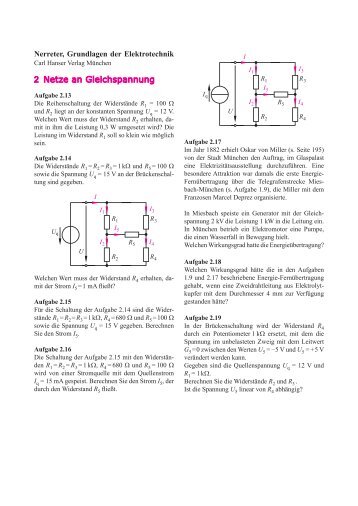 2 Netze an Gleichspannung - Grundlagen der Elektrotechnik