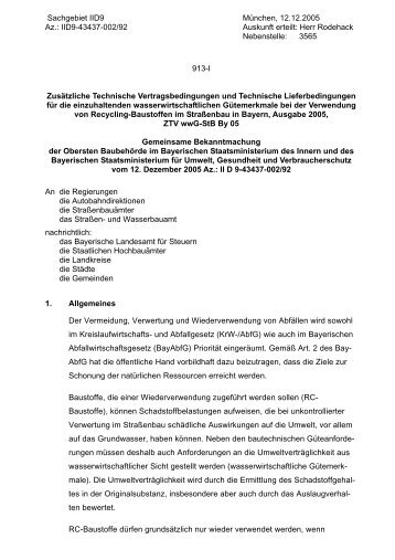 ZTV wwG-StB - Bayerisches Staatsministerium des Innern - Bayern