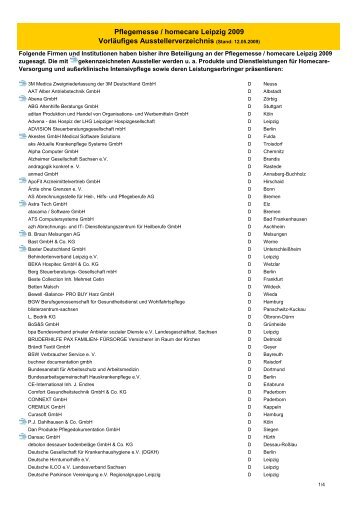 Pflegemesse / homecare Leipzig 2009 ... - Leipziger Messe