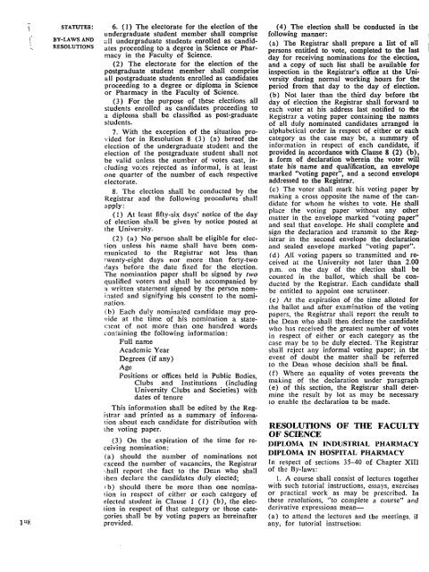 STATUTES: BY-LAWS AND RES