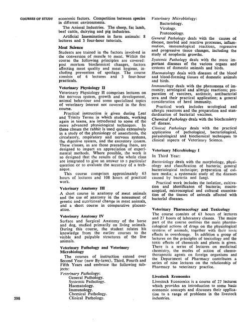 COURSES OF STUDY economic