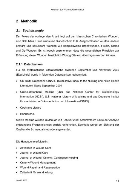 Kriterien zur Wunddokumentation - Deutsche Gesellschaft für ...