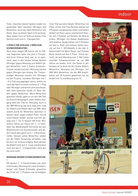 Swiss Cycling | Journal 10/2007