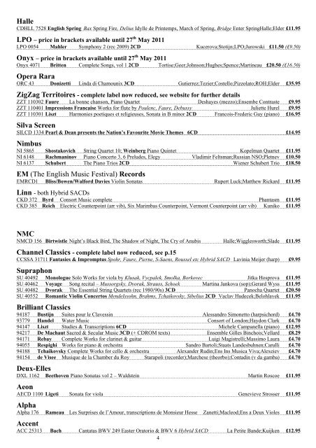 MAY 2011 LIST Other offers currently available… - Europadisc