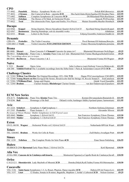 MAY 2011 LIST Other offers currently available… - Europadisc