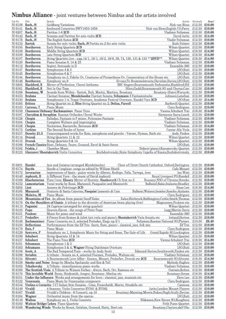 JANUARY 2013 LIST - Europadisc