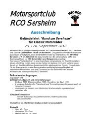Motorsportclub RCO Sersheim - Enduro-Senioren Deutschland