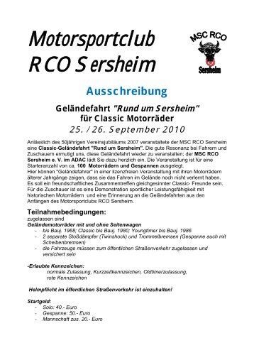 Motorsportclub RCO Sersheim - Enduro-Senioren Deutschland