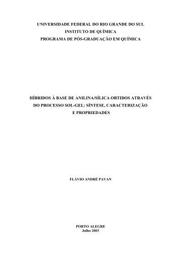 Híbridos à base de anilina/sílica obtidos através do processo sol-gel ...