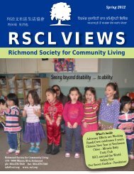 RSCL VIEWS Spring 2012 - Richmond Society for Community Living