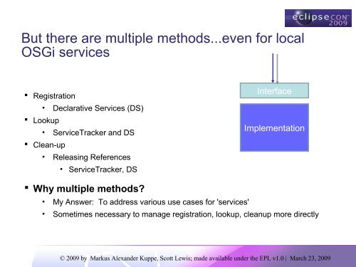 Tutorial: Designing Eclipse APIs Boris Bokowski, John Arthorne, Jim ...