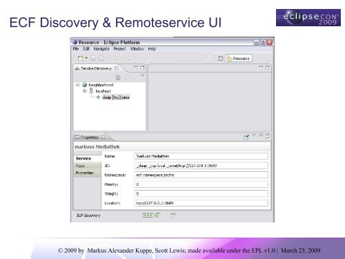 Tutorial: Designing Eclipse APIs Boris Bokowski, John Arthorne, Jim ...