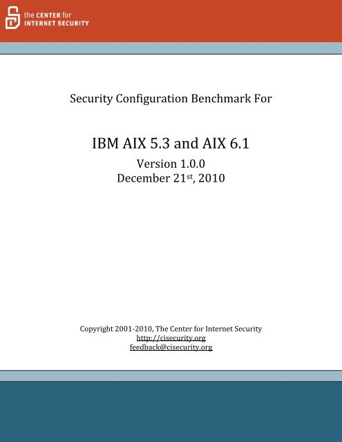 IBM AIX 5.3 and AIX 6.1 - Security Benchmarks Division - Center for ...