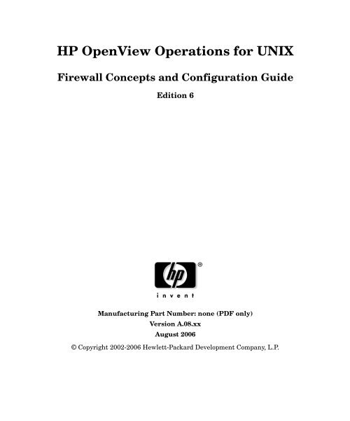 Firewall Concepts and Configuration - HP Operations Manager