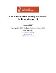 CIS Debian Benchmark v1.0 - Security Benchmarks Division ...