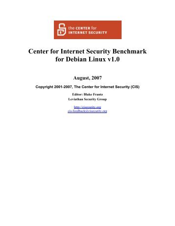 CIS Debian Benchmark v1.0 - Security Benchmarks Division ...