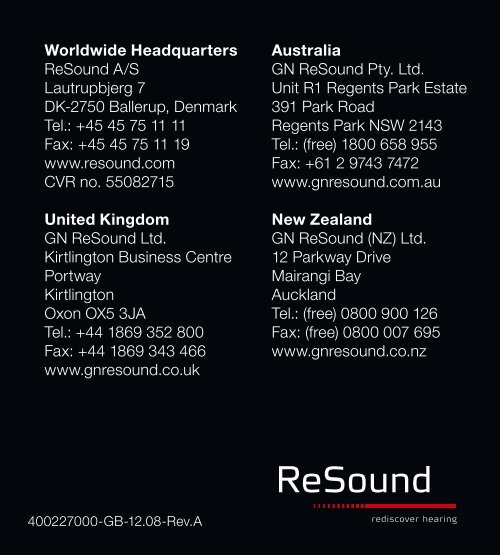 user guide - GN ReSound GmbH