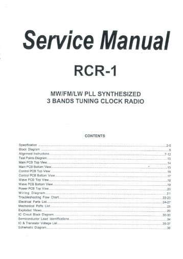 Sangean RCR-1 Service Manual - Thiecom