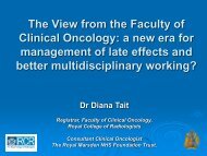 rcr – faculty of clinical oncology - Macmillan Cancer Support