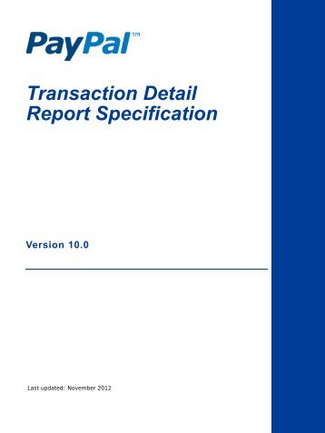 1 Transaction Detail Report Specification - PayPal