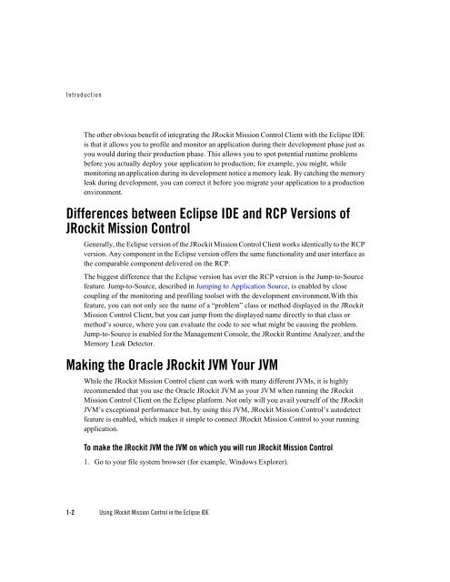 Using JRockit Mission Control in the Eclipse IDE - Oracle