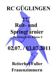 RC GÜGLINGEN Reit- und 02.07. / 03.07.2011 Springturnier 27.