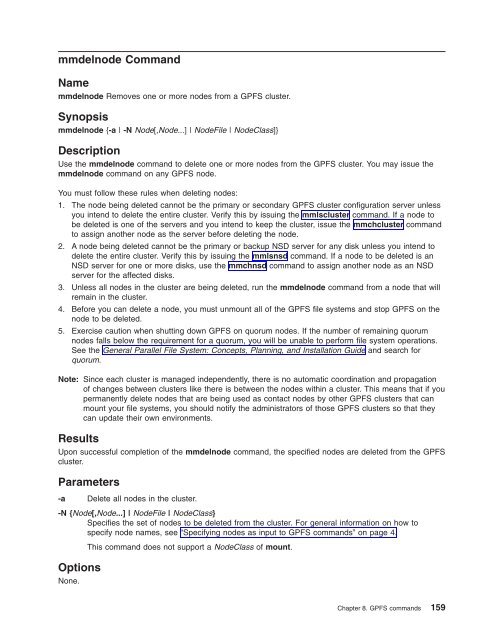 GPFS: Administration and Programming Reference - IRA Home