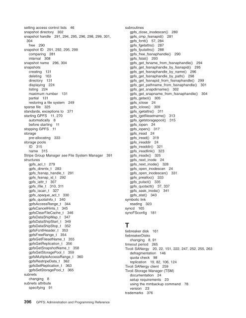 GPFS: Administration and Programming Reference - IRA Home