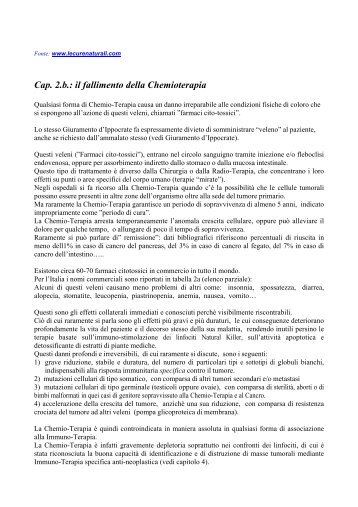 Cap. 2.b.: il fallimento della Chemioterapia - Erboristeria Arcobaleno