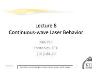 Lecture notes 8 - Laser Physics, KTH