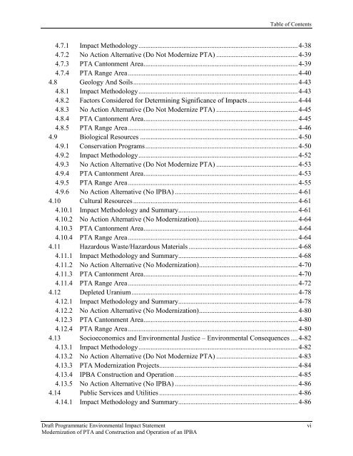 Cover, Executive Summary, Table of Contents - U.S. Army Garrison ...