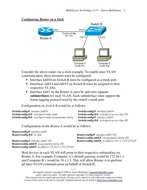 Multilayer Switching - Router Alley