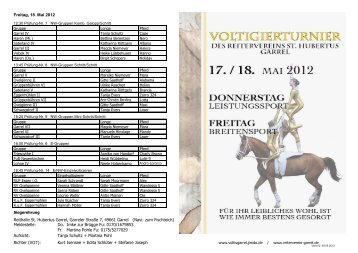 Zeiteinteilung - Reiterverein St. Hubertus Garrel