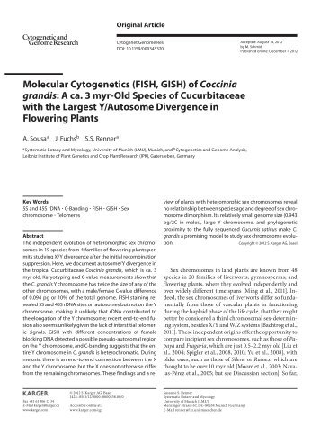 Molecular Cytogenetics (FISH, GISH) of Coccinia grandis: A ca. 3 ...