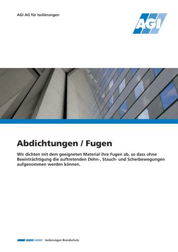 Abdichtungen / Fugen - AGI AG für Isolierungen