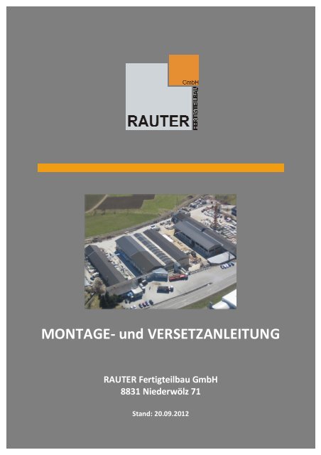 MONTAGE und VERSETZANLEITUNG.pdf - Rauter