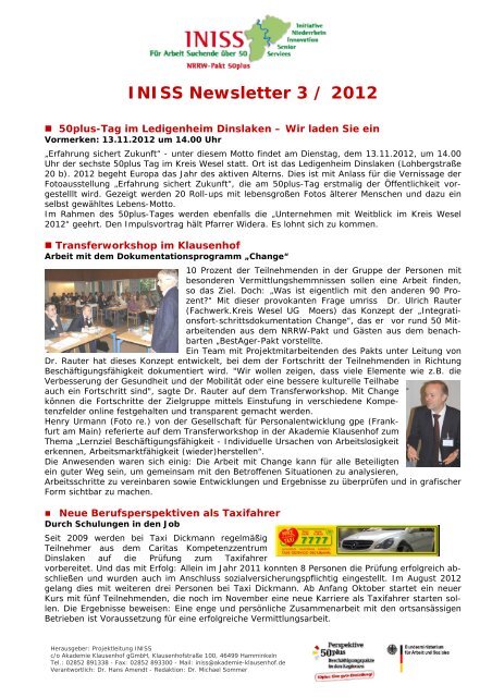 INISS Newsletter 3 / 2012