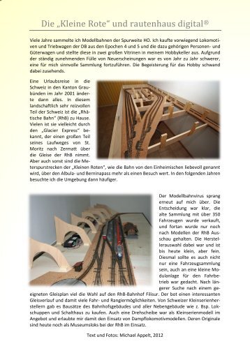 Die „Kleine Rote“ und rautenhaus digital® - Modellbahn-Service ...