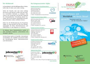 Unternehmen mit Weitblick im Kreis Wesel - iniss