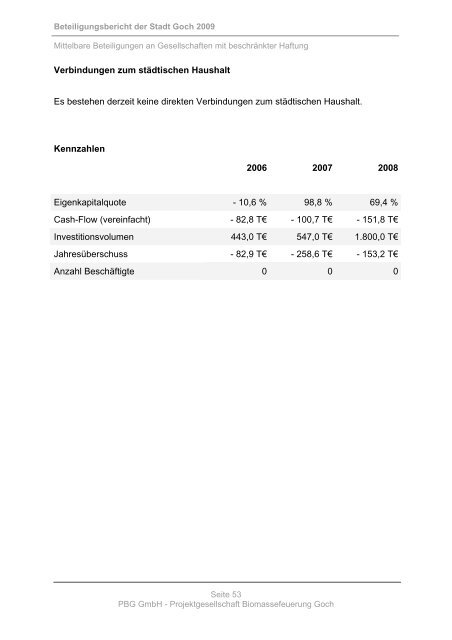 Beteiligungsbericht 2009 - Goch