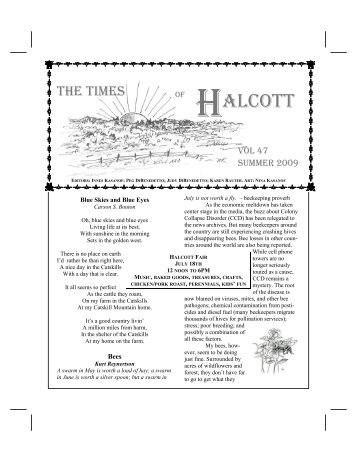 vol 47 summer 2009 - Town of Halcott, Halcott Center, NY