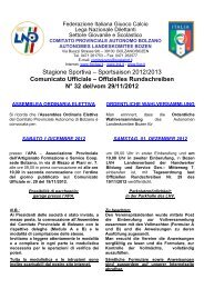 Stagione Sportiva – Sportsaison 2012/2013 Comunicato Ufficiale ...