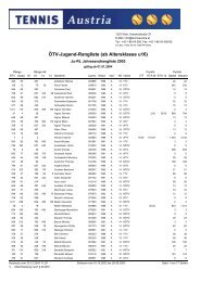 ÖTV-Jugend-Rangliste (ab Altersklasse u16) - schule.at